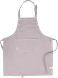 AMOUR INFINI Cotton Solid Aprons for Women with Pocket, Adjustable Strap and Waist Ties Washed Chef Aprons for Cooking, Baking and Gardening (27.5x33 Inches - Beige)