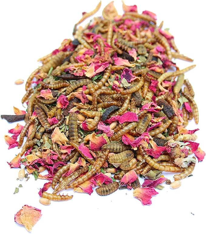 Dried Mealworm and Herb Treat for Backyard Chickens, Healthy Backyard Chicken Feed and Supplies, BEE A Beautiful Hen 4 Pounds (4 pounds (64 oz)