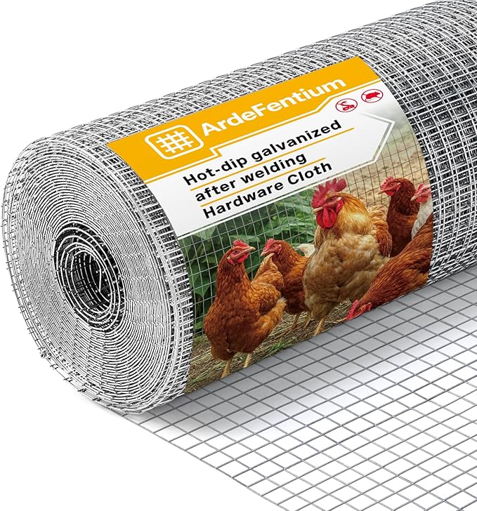 48in x 100ft Hardware Cloth Chicken Wire -1/2 Inch 19 Gauge Hot Dipped Galvanized After Welding Welded Wire Mesh, Rust-Proof Fencing for Gardens, Chicken Coops & Poultry Netting