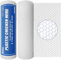 15.7IN x 20FT White Plastic Chicken Wire Mesh Roll, 500GSM Heavy Duty Hexagonal Netting - Garden Fencing for Poultry, Dog Rabbit Barrier, Floral Craft Wire, Durable Cuttable Mesh Fencing
