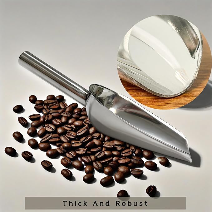 Small Ice Scoop for Freezer,Stainless Steel Ice Scooper For Ice Bucket,Metal Food Scoop For Ice Machine 6 Ounces 3 Packs
