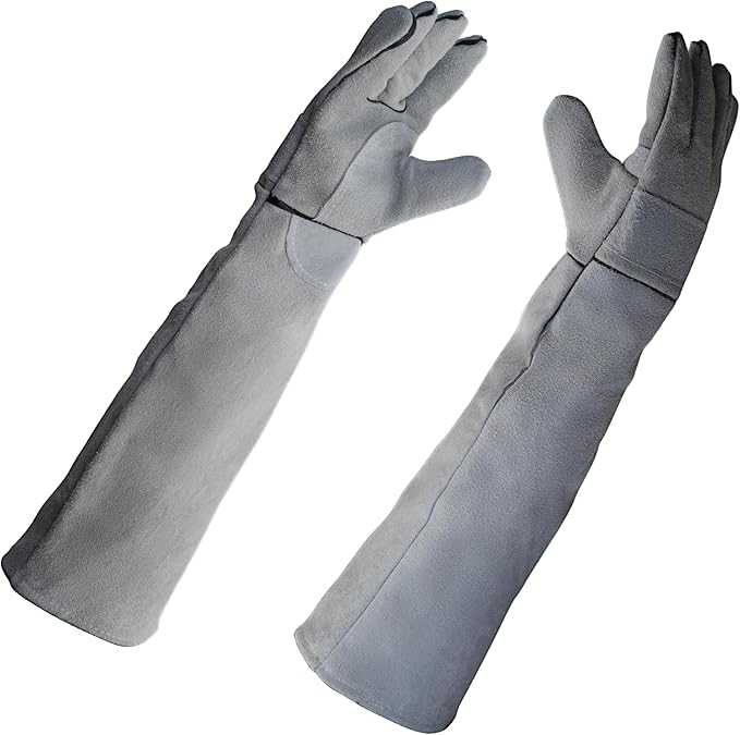 Animal Handling Glove, 23.6'' Anti Scratch, Bite Proof Training Glove, Bite Proof Leather Gloves for Dog Training, Multipurpose Bite Proof Leather Pet Gloves