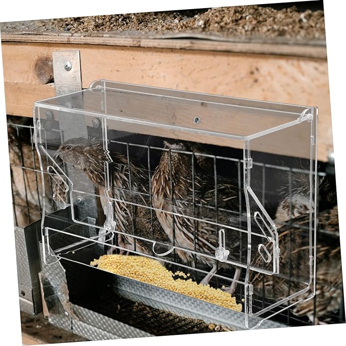 VANZACK Automatic Food Trough Acrylic Chicken Feeder Bird Feed Bowl Parrot Accessories Easy Install