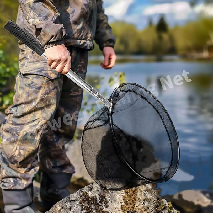 Neween Fishing Net, Foldable Collapsible Telescopic Fish Landing Net, Durable Nylon Material Mesh Landing Net for Easy Catching or Releasing for Trout
