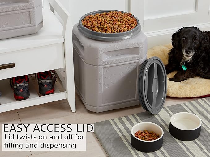 Mighty Tuff 13 Gallon/up to 54 Pound Pet Food Storage Container & 10 Gallon/up to 40 Pound Pet Food Storage Container with 1 Cup Measurement Scoop