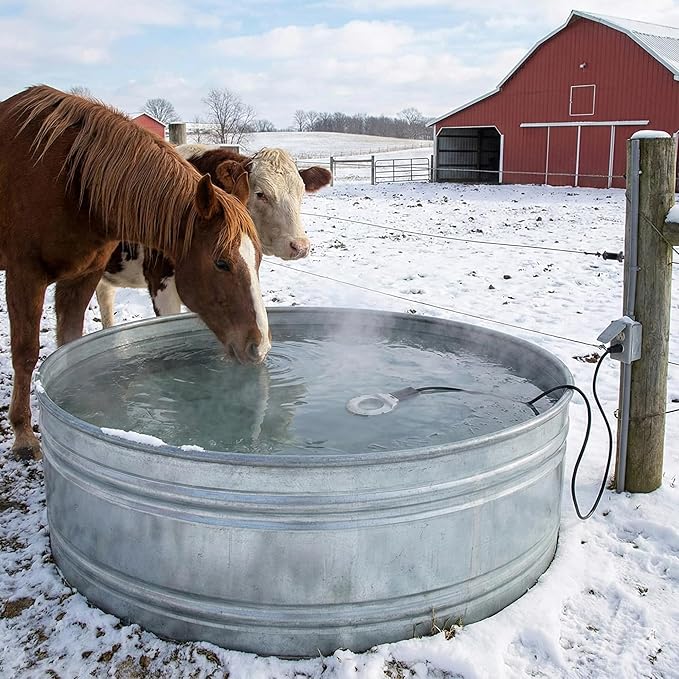 Farm Innovators C-500 Submergible Cast Aluminum Utility Water De-Icer, Powered at 500 Watts with 50 Gallon Capacity for Versatile Farm Use