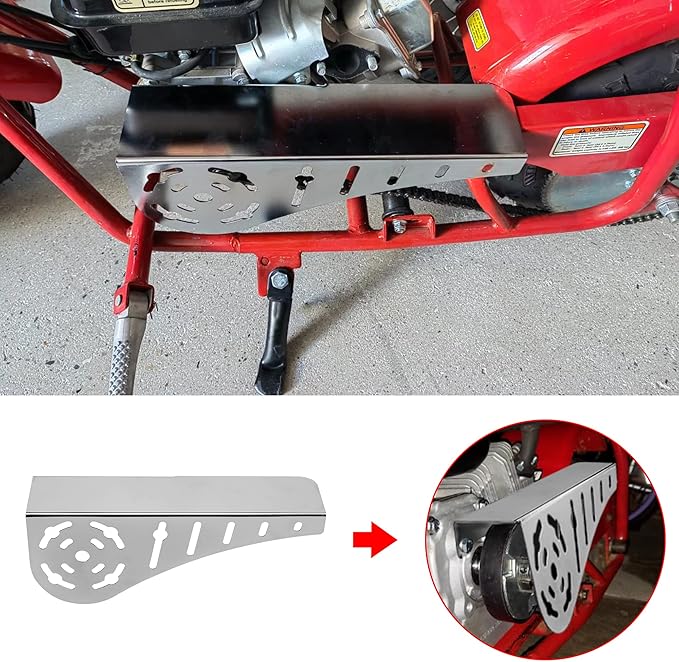 GREHUA Universal Mini Bike Clutch Cover Chain Guard Compatible with Coleman CT200U BT200X CT200U-EX Baja Warrior Minibike Predator 212cc 196cc 79cc 97cc 5.5hp 6.5hp GX160 GX200 OHV Clone Engine Parts