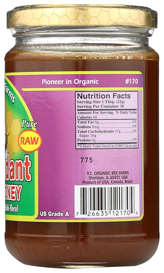 Raw Antioxidant Power Honey YS Eco Bee Farms 13 oz Paste