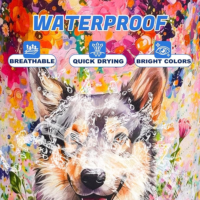 Dog Laundry Basket Oxford Cloth Pet Flowers Laundry Hamper With Handle Foldable Portable Clothes Storage Basket 18.9 X 16.5 In Storage Bag For Laundry Room/Bathroom/Bedroom/Dormitories