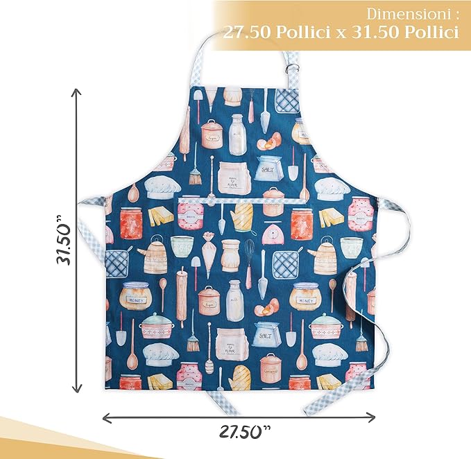 Maison d' Hermine 100% Cotton Apron for women with Pocket Kitchen Chef Apron for Men Cooking Easter Decorations