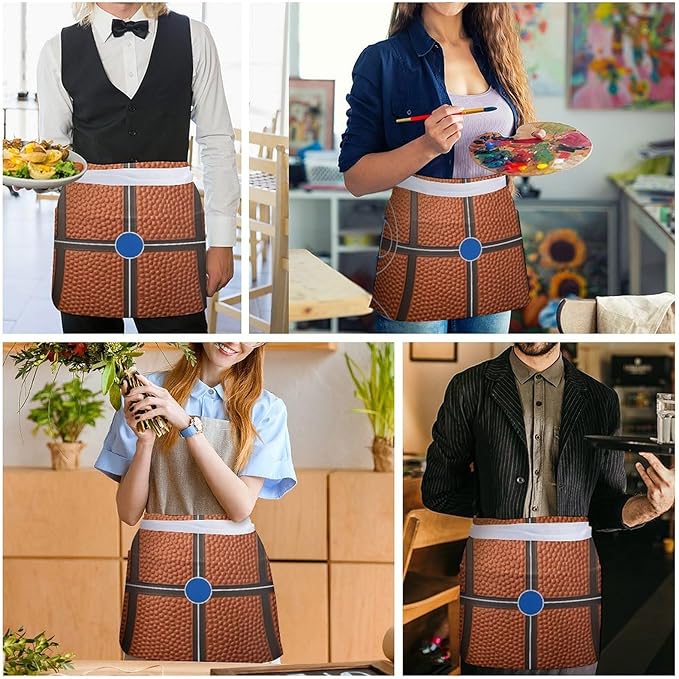 Unisex Half Waiter Waist Short Apron Waterproof Chef Works Waitress Aprons