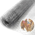 Chicken Wire (Silver, 15.7 x 236 Inch), Chickens Wire Fencing for Garden Poultry, Hexagonal Galvanized Mesh, Sturdy Roll Plant Protector,Rabbit Fence, Wires Fence Rolls for Craft Projects