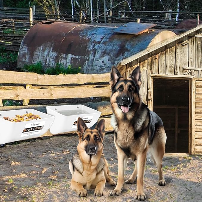 2 Pack Chicken Feeder Trough with Clips Fence Hanging Goat Feeders Hanging Feeders for Livestock,Horse Chicken Deer Goose,Pig Chicken Feed Trough Bucket Feeding Container
