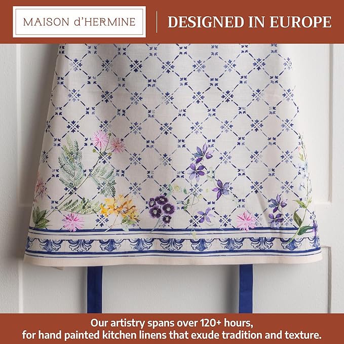Maison d' Hermine 100% Cotton Apron for women with Pocket Kitchen Chef Apron for Men Cooking Easter Decorations