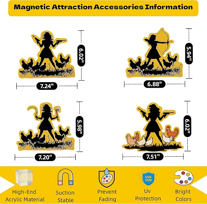 DIY Magnetic Attraction Design,Funny Chicken Tin Sign | chicken decor | Farmhouse Wall Decor, Rooster Kitchen & Bathroom Art,Metal Signs,Funny Gifts,8 * 12 Inch (Yellow)