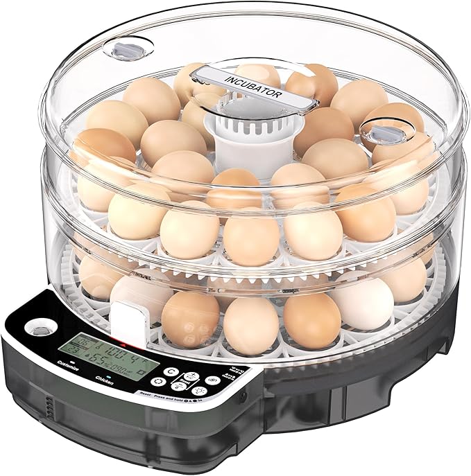 48 Incubators for Hatching Eggs, Egg Incubator with Automatic Egg Turning and Humidity Control, Intelligent Egg Incubator with Automatic Temp. Adjustment