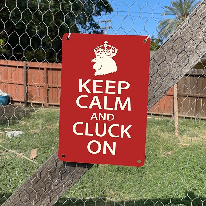 8x12 Inch Aluminum Chicken Coop Signs - Funny Outdoor Chicken Signs for Coop, Chicken Coop Accessories Farmhouse Kitchen Decor, Vintage Wall Decor, Funny Gifts for Chicken Owners, Home & Kitchen Decor Accessories