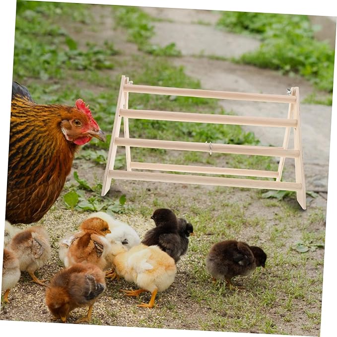 Chicken Wooden Perch Stand for Chicks Durable Roosting Bar with Easy Cleaning Design Compact Storage and Stable Support for Poultry Coop Accessories