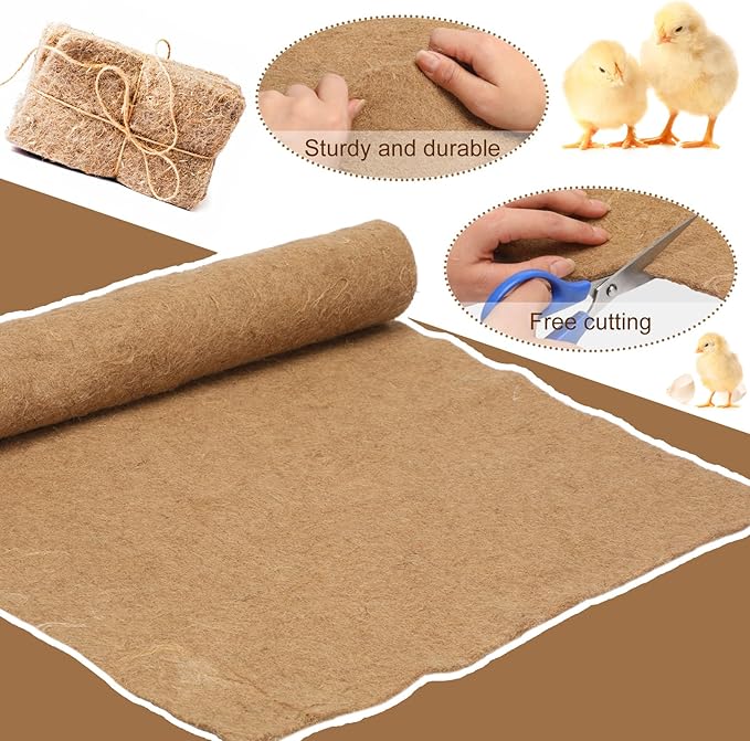 8 Pack Jute Chicken Nesting Pads for Red Barn Brooder, 45 x 22 Inch Large Nest Mats Nesting Brooder Liners for Red Barn, Chicken Coop, Poultry and Small Birds