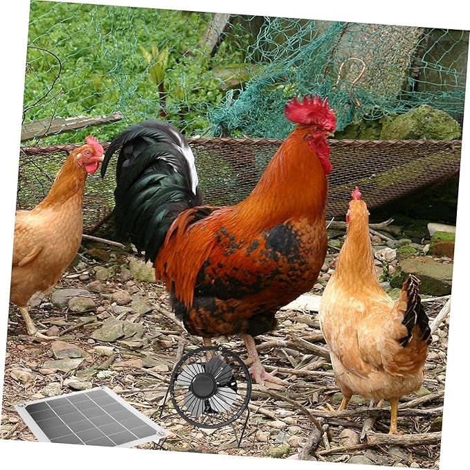 1Set Solar Panel Fan for Indoor Cooling and Ventilation for Chicken House and Poultry Systems Energy Efficient Ventilation System for Agriculture Outdoor Use