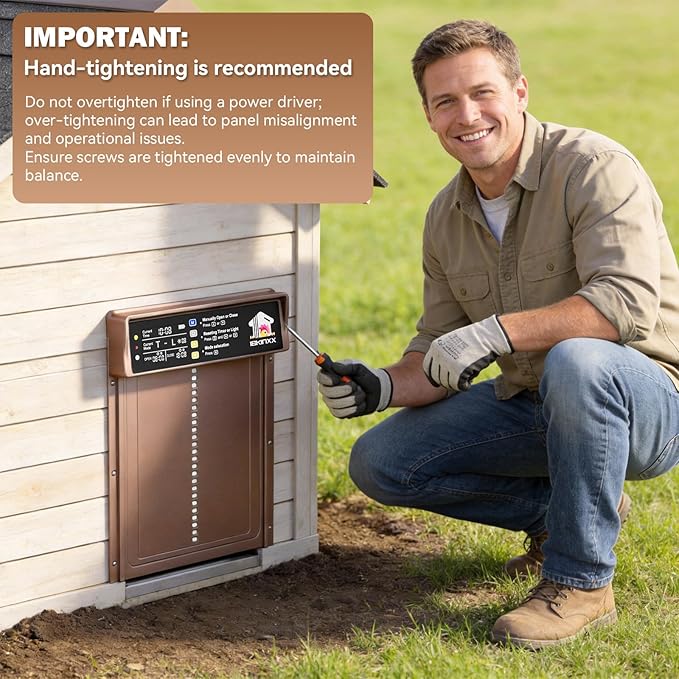 Automatic Chicken Coop Door Solar Powered, LCD Display Chicken Door with Timer & Light Sensor, 4 Modes Automatic Chicken Door Solar, Anti-Pinch & Weather Proof Coop Door with Remote Control