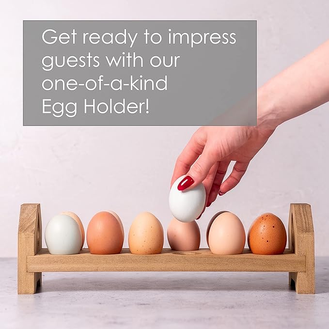 Farmhouse Stackable Wood Egg Holder - Egg Storage Tray (3)