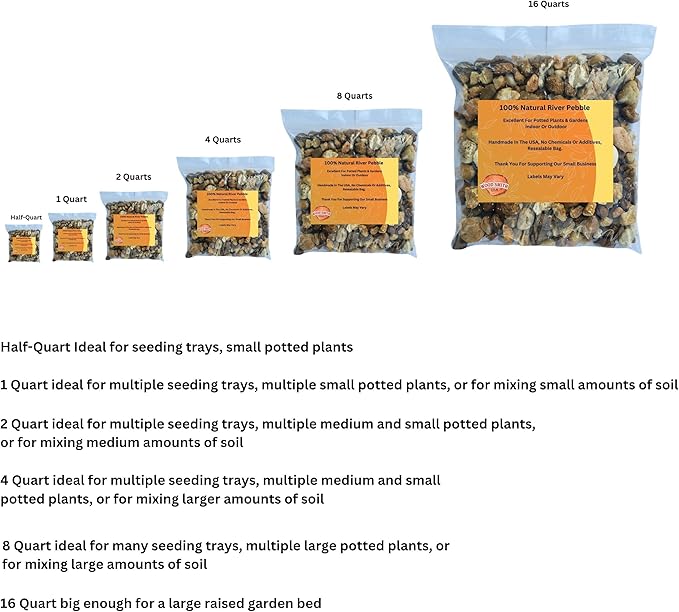 Versatile River Rocks & Garden Stones for Outdoor Landscaping - Ideal Decorative Rocks for Plants Indoor & Outdoor, River Rock Pebbles, Landscaping Stones. 2 Quarts