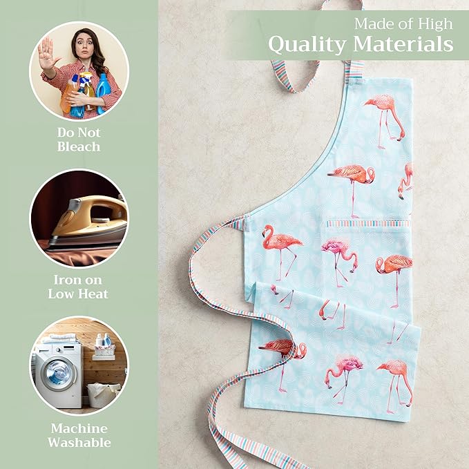 Maison d' Hermine 100% Cotton Apron for women with Pocket Kitchen Chef Apron for Men Cooking Easter Decorations