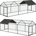 120"x40"x40" Large Walk-in Metal Chicken Coop with Waterproof Anti-UV Cover, Outdoor Chicken Run for Chickens, Ducks, Rabbits & Geese, Heavy-Duty Outdoor Enclosure, Black