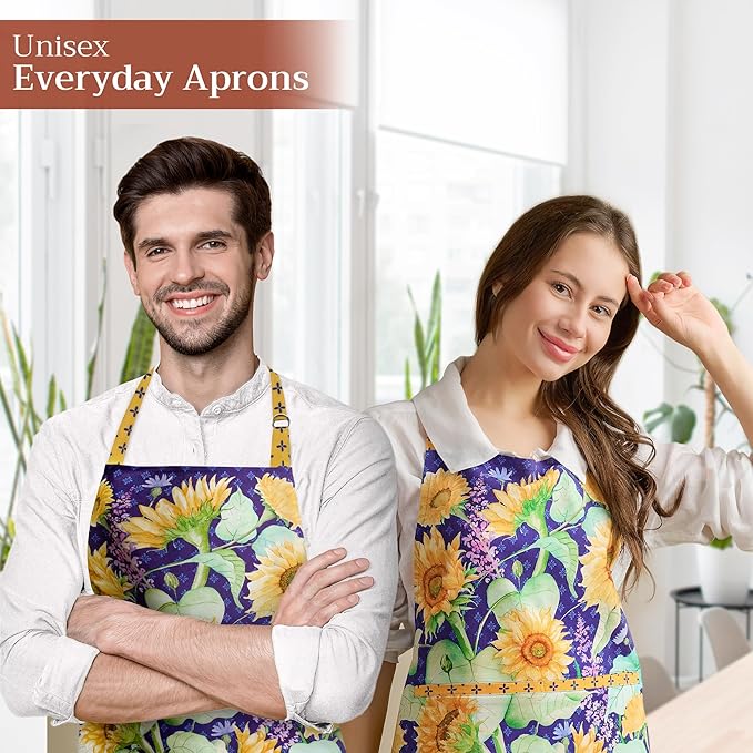 Maison d' Hermine 100% Cotton Apron for women with Pocket Kitchen Chef Apron for Men Cooking Easter Decorations