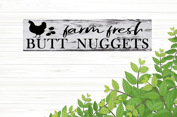 CSWLJS Chicken Coop Accessories Chicken Decor Farm House Decorations For Rustic Home Kitchen Signs Wall Decor Rustic Hen Farmhouse 4x16 In
