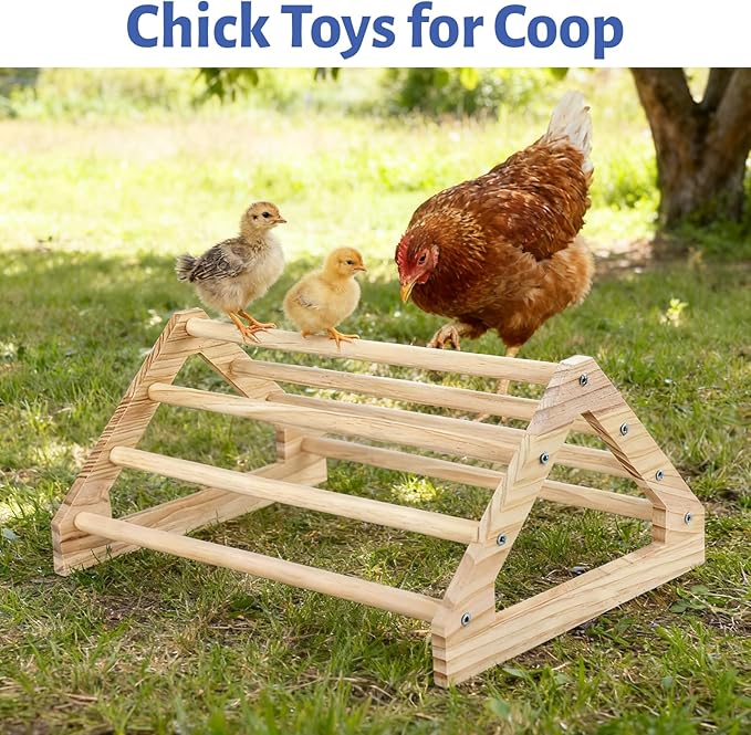 Strong Wooden Chick Roosting Bar with Large Hole, Chicken Coop Toys and Accessories, Chicken Perch Stand for Small Poultry Bird Parrot Indoor Outdoor