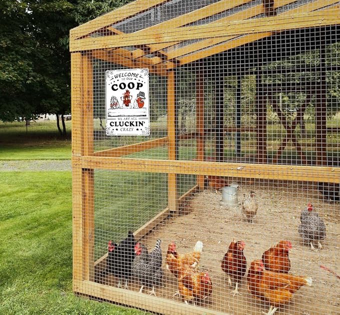 Bestylez Welcome To Our Coop Funny Chicken Sign Chicken Coop Sign Chicken Decor 12" * 8" (215)