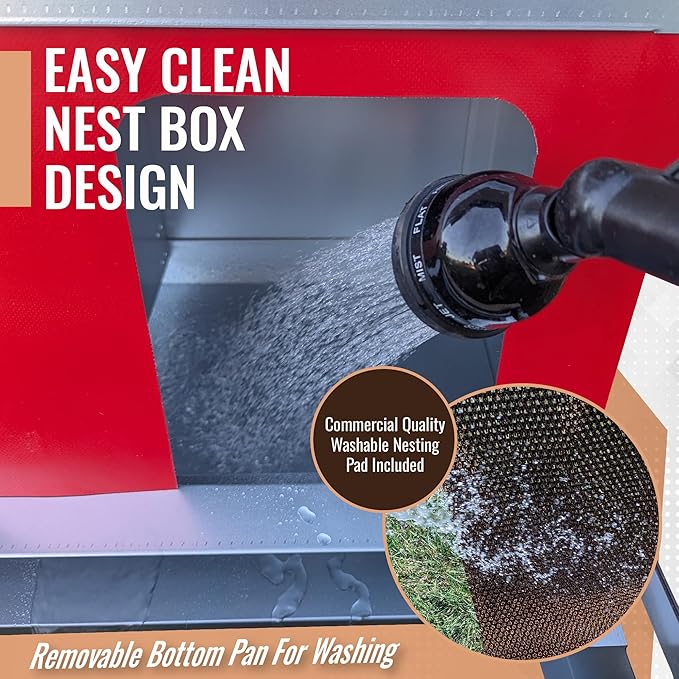 Hen's Choice™ - Roll Out Nest Box for Chickens | Roll Away Nest Box | 3 Compartment 36" | Heavy Duty Galvanized