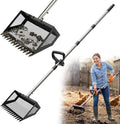Biupky 10inch Chicken Poop Scooper & Rake, Chicken Litter Scoop with Handle for Chicken Coop & Pet Waste Cleaning for Chicken Coop, Goat Stall, Stable, Litter Sifting Shovel（24 to 63"