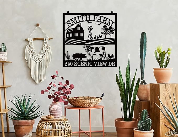 Personalized Farm Sign, Custom Outdoor Ranch Decor, Personalized Metal Family Name Signs, Indoor Outdoor Metal Farmhouse Farm Sign, Farmhouse Decor, Farmer Presents