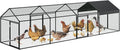 Garvee Large Metal Chicken Coop, Chicken Runs for Yard with Waterproof and Anti-UV Cover, Portable Chicken coop for Outdoor Chicken Rabbit Duck, Black, 160 in ×40 in×40 in
