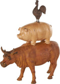 Deco 79 Resin Farm Animals Stacked Sculpture, 15" x 5" x 17", Copper