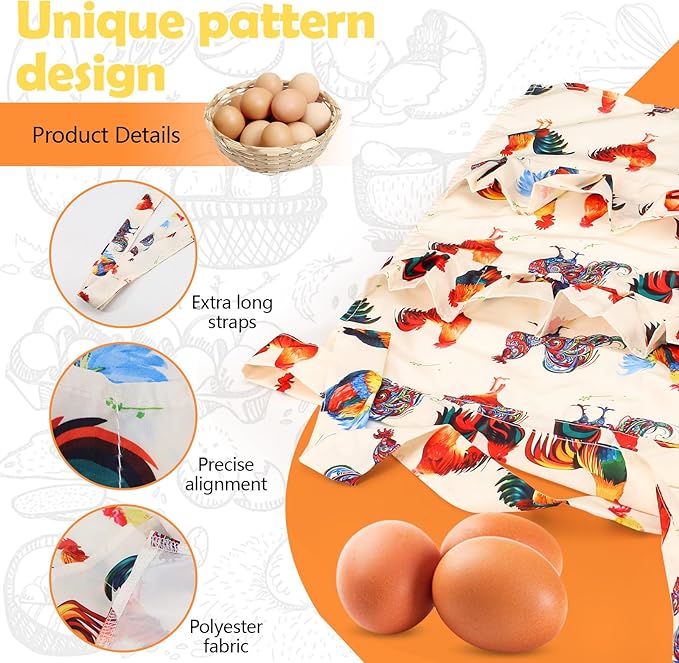 12 Deep Pockets Egg Apron, Chicken Egg Collecting Apron, Egg Holding Apron, Duck Goose Egg Gathering Apron for Housewife