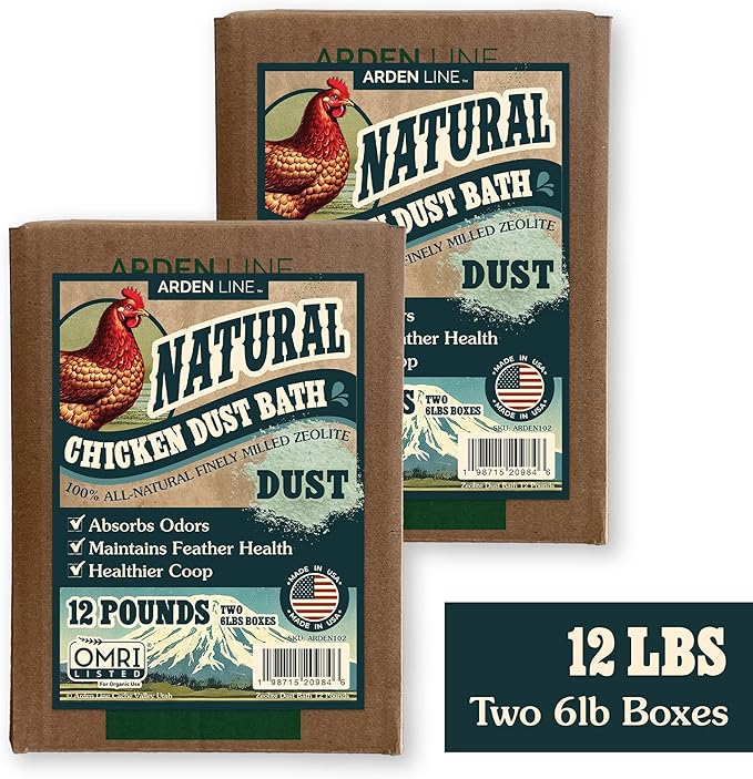 Zeolite Chicken Dust Bath, 12 lb | All-Natural Finely Milled Zeolite Dust | Natural Kraft Box Packaging | Made in The USA