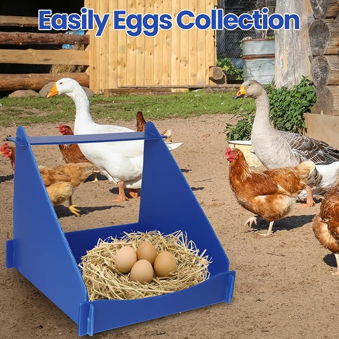 4 Pack Nesting Boxes for Chickens, Chicken Nesting Box for Laying Eggs, Durable Chicken Laying Nest Box for Hens, Ducks and Poultry,Blue