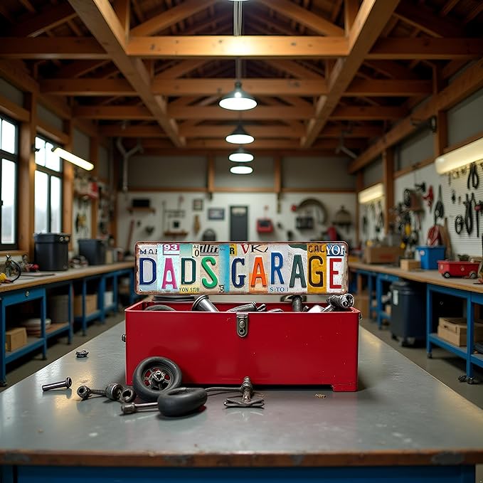 Garage Decor Garage Gifts For Dad Tin Sign Best Dads Garage Signs Vintage Dad's Workshop Sign Father Garage Signs 4x16 Inch