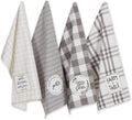 DII Home Sweet Farmhouse Kitchen Collection, Dishtowel Set, 18x28, Gray, 4 Count