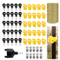 62 Pcs Electric Fence Wire Kit Include 656 ft 200 Meters Electric Fence Polywire, 25 PCS Black Fence Insulator, 25 PCS T Post Insulator, 1 Pcs Insulator Socket Tool, 10 PCS M4 Poly Rope Connectors