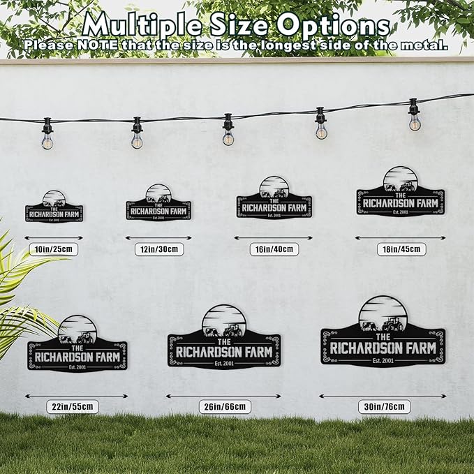 Personalized Metal Farm Signs, Custom Ranch Sign, Customized Farm Metal Signs Outdoor, Custom Large Hanging Family Name Sign for Farms, Ranch, Barn, Farmhouse