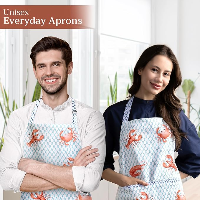 Maison d' Hermine 100% Cotton Apron for women with Pocket Kitchen Chef Apron for Men Cooking Easter Decorations