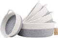 NaturalCozy 5-Piece Round Small Woven Baskets Set– Cotton Rope Baskets for Organizing! Montessori Toys, Fruits Remotes Key Tray Bowl for Entryway Desk, Shallow Catchall Home Décor, Cat Dog Bin Gift