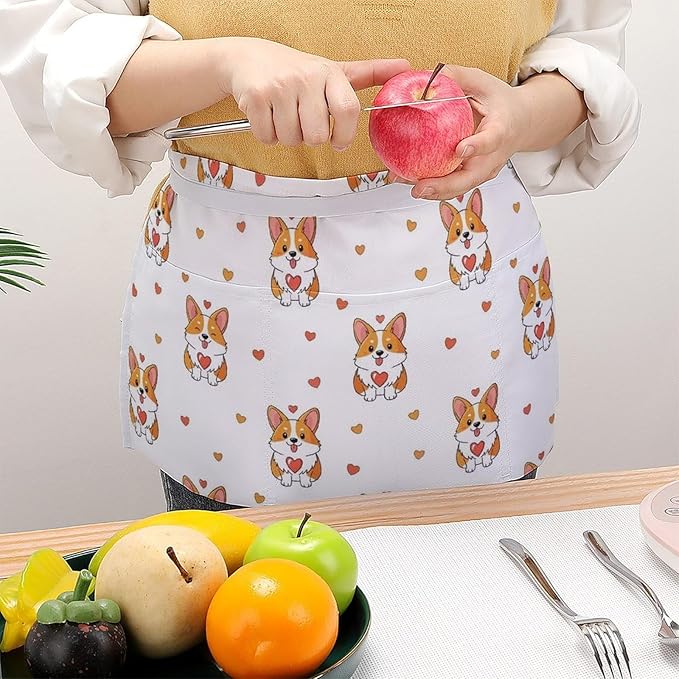 Server Waitress Waist Apron Cooking Kitchen Restaurant Aprons for Women Men