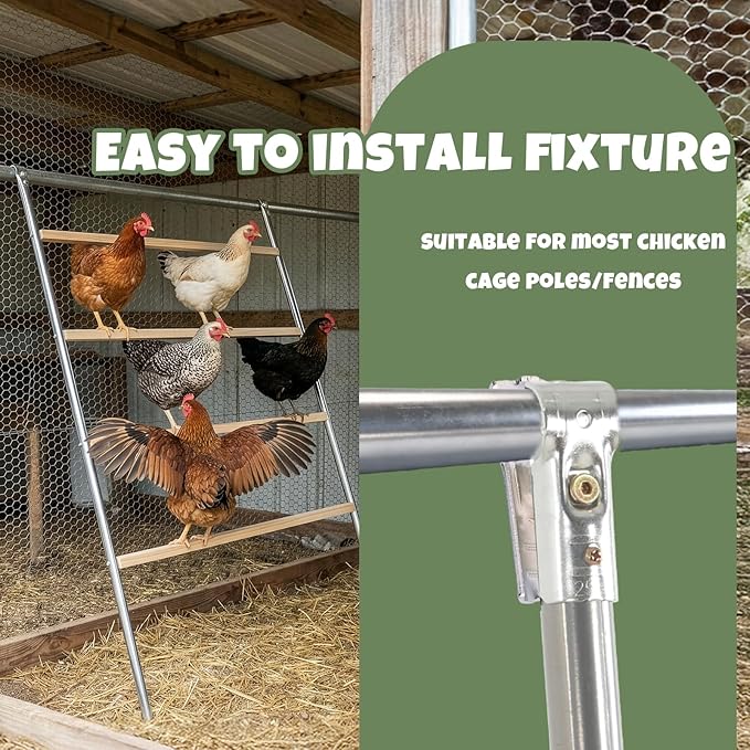 Metal Square Chicken Perches Roosting Bar, 57" L x 40" W Perfect for Backyard Poultry, Chicken Perch for Coop, Easy to Assemble&Clean