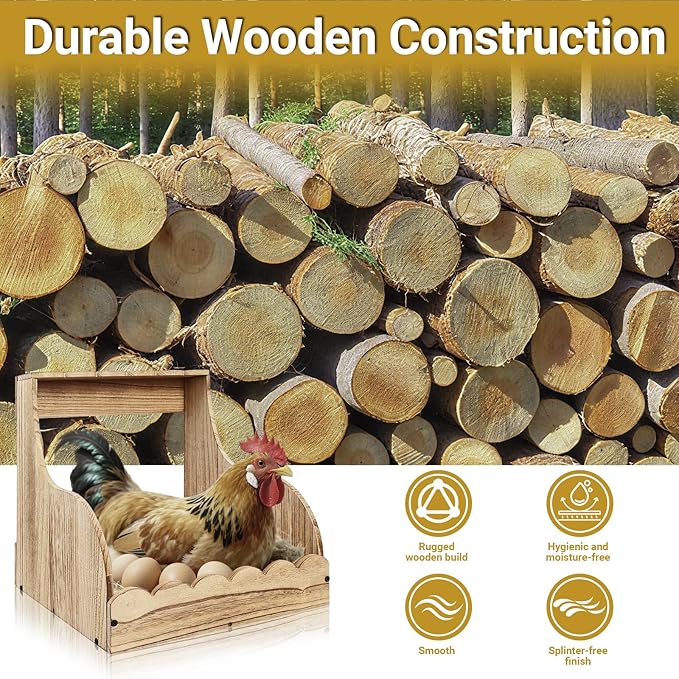 2-Pack Chicken Nesting Box, 2 Compartment Hen & Egg Laying Boxes, Easy Assembly Poultry Coop Accessories for Chickens Large